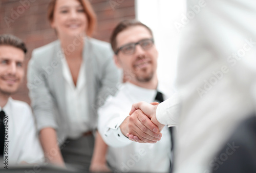 close up. handshake business partners.