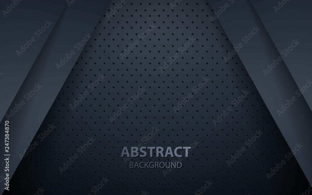 Dark abstract background with black overlap layers. Texture with golden glitters dots element decoration. Dark abstract background with black overlap layers. Texture with golden glitters dots element decoration.