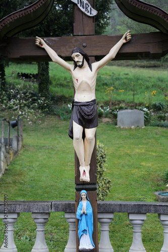 Roadside Crucifix in Zagorje region, Croatia