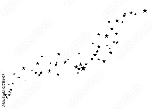 Stars on a white background. Black star shooting with an elegant star.Meteoroid, comet, asteroid © kume111000