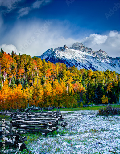 Fall Snow Dusts Mt Sneffels.