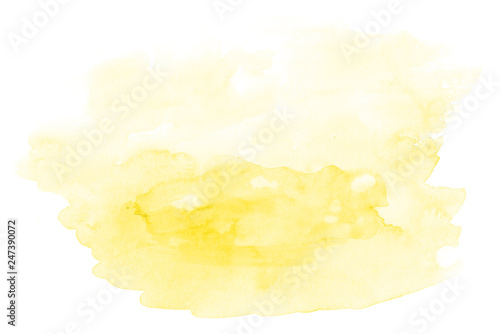 Abstract soft yellow watercolor background. Textured paper backdrop.