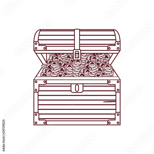 chest with coins isolated icon