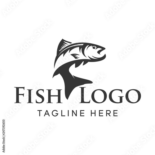 Fishing vector design logo template. - fish logo Vector