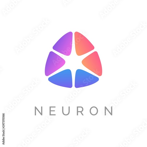 Neuron Logo design concept. Abstract colorful sign. Vectror eps 10.