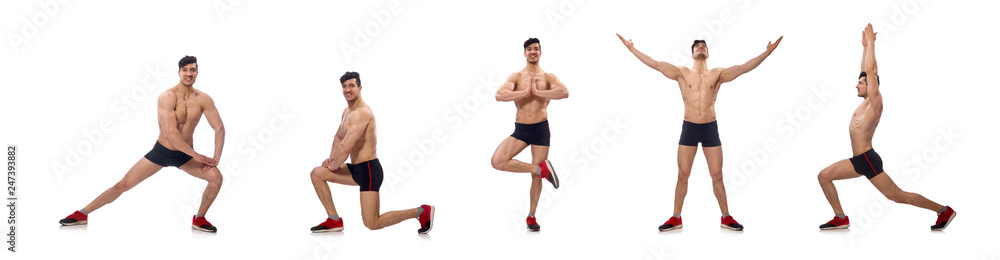 Muscular man isolated on the white background Muscular man isolated on the white background