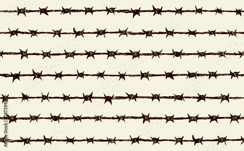Barbed wire. Vector drawing