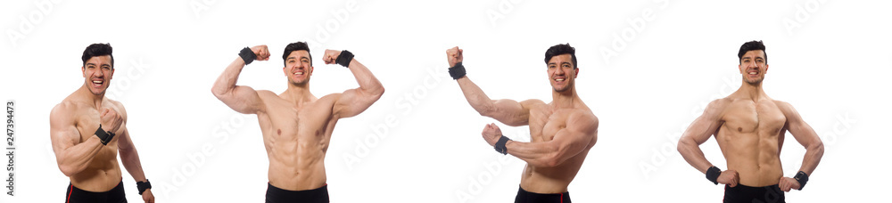 Muscular man isolated on the white background