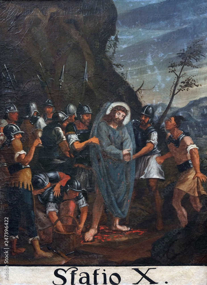 10th Stations of the Cross, Jesus is stripped of His garments, Church of Saint Leonard of Noblac in Kotari, Croatia 10th Stations of the Cross, Jesus is stripped of His garments, Church of Saint Leonard of Noblac in Kotari, Croatia