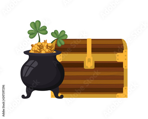 chest with coins isolated icon
