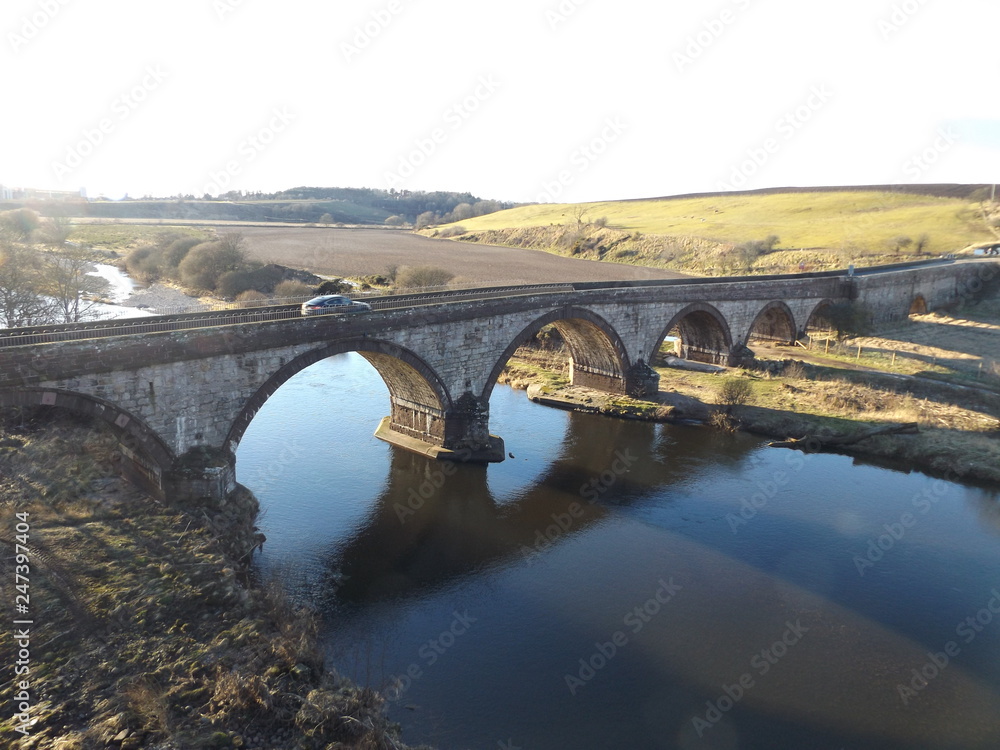 Naklejka premium bridge over the river