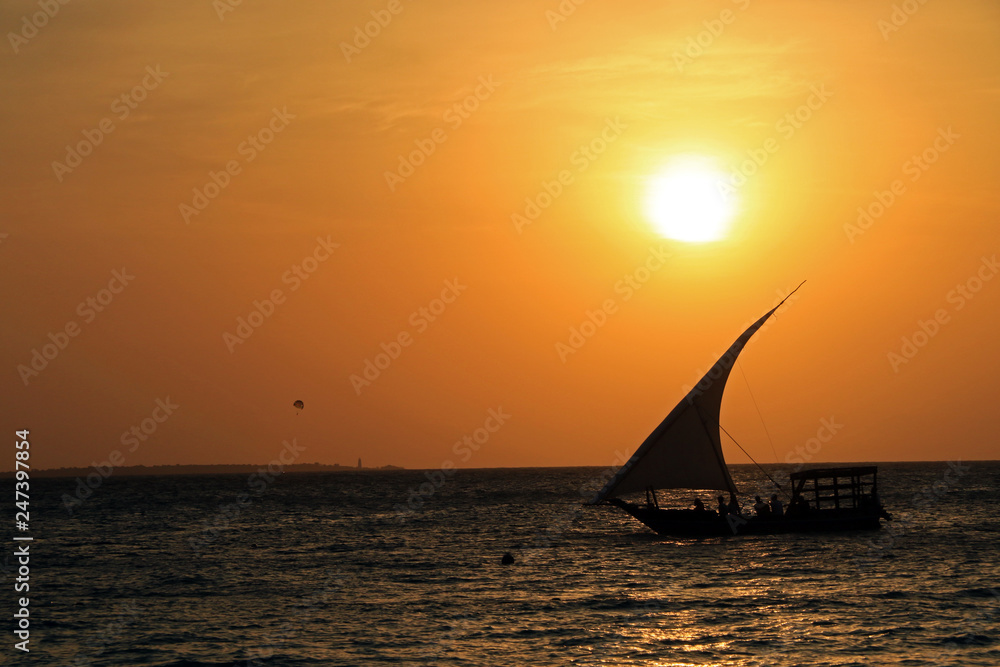 Fototapeta premium Sunset in Nungwi, Zanzibar, Tanzania
