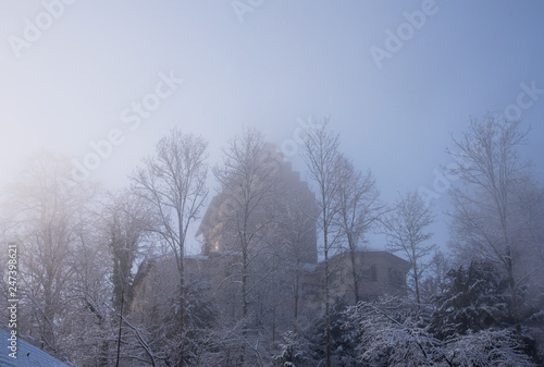 Uster Castle on a cold misty morning © S J Lievano