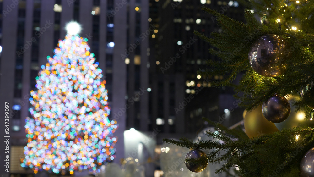 Famous and spectacular Christmas tree in New York Famous and spectacular Christmas tree in New York