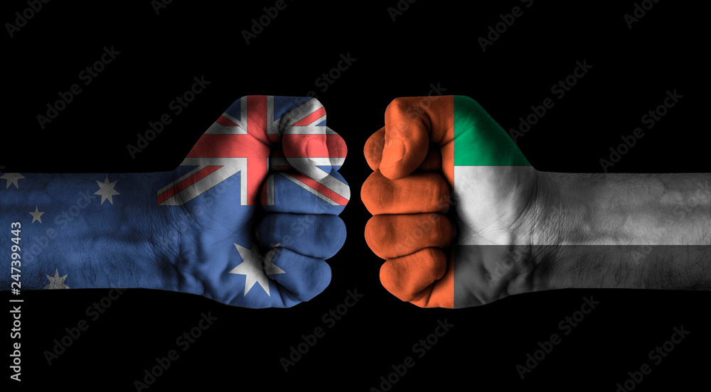 Fototapeta premium Australia vs United arab emirates