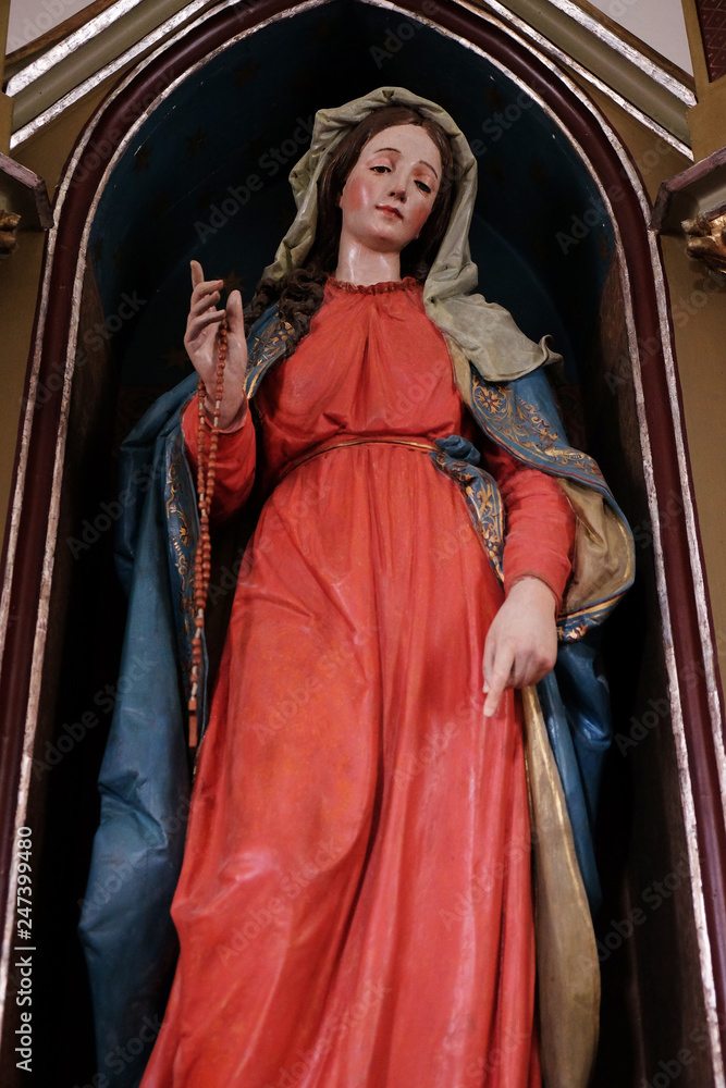 Naklejka premium Altar of the Virgin Mary in the church of Saint Martin in Sv. Martin pod Okicem, Croatia