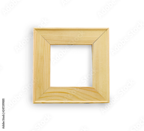 Empty wooden frame isolated on a white background