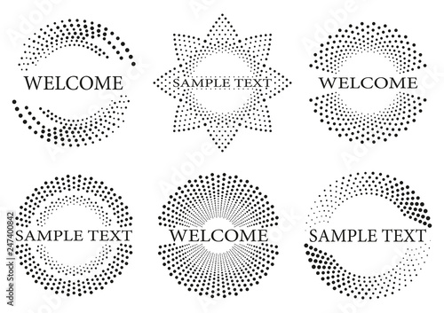 Set of dot ornaments. Frame...