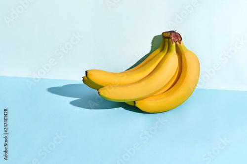 Banana fresh isolated on blue on blue