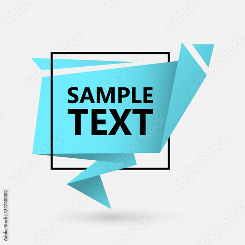Turquoise, blue advertising plate in a black frame. For indications of stocks, discounts, sales. A folded piece of paper, cardboard with shadows. 10 eps