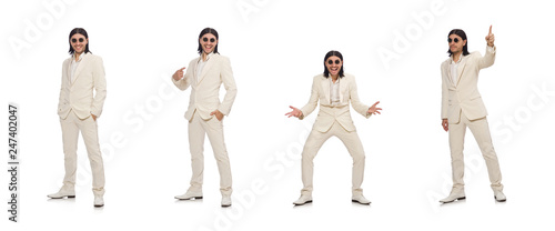 Man in funny concept isolated on white