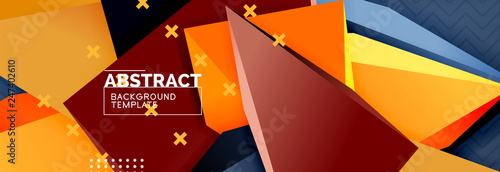 3d triangular shapes geometric background. Origami style pattern with triange shapes for decorative design. Poster design. Line design. Modern presentation template