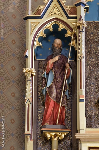 Saint Philip statue on the main altar in the church of Saint Matthew in Stitar, Croatia