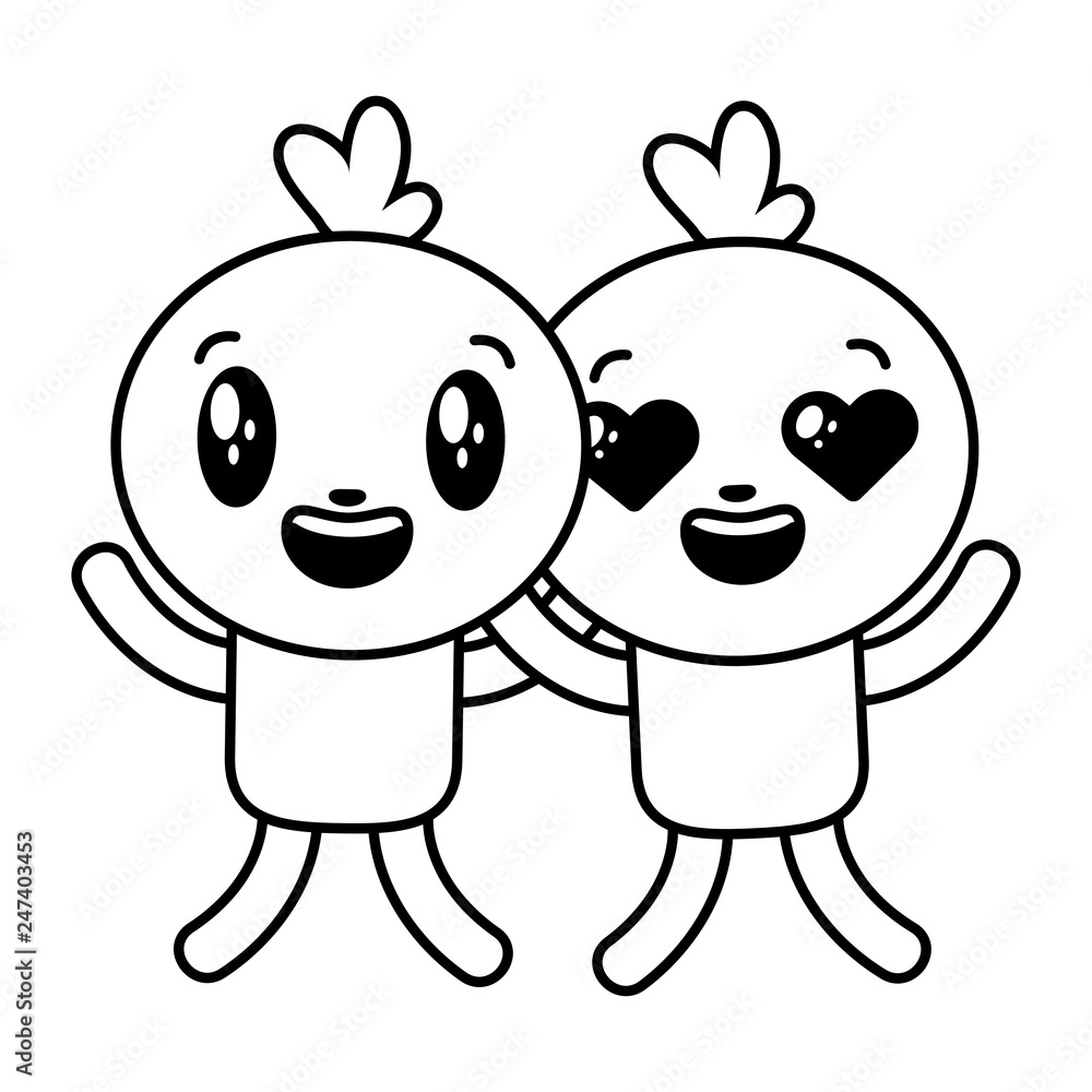 kawaii cartoon doll character