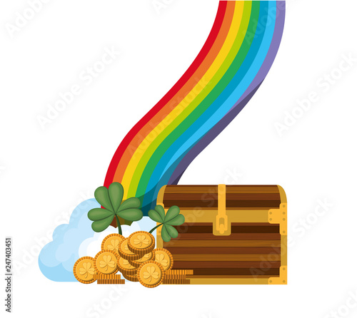 chest with coins isolated icon