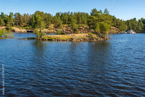 Little bay of Valaam berth. The wonderful island Valaam is located on Lake Lodozhskoye, Karelia. Balaam - a step to heaven photo