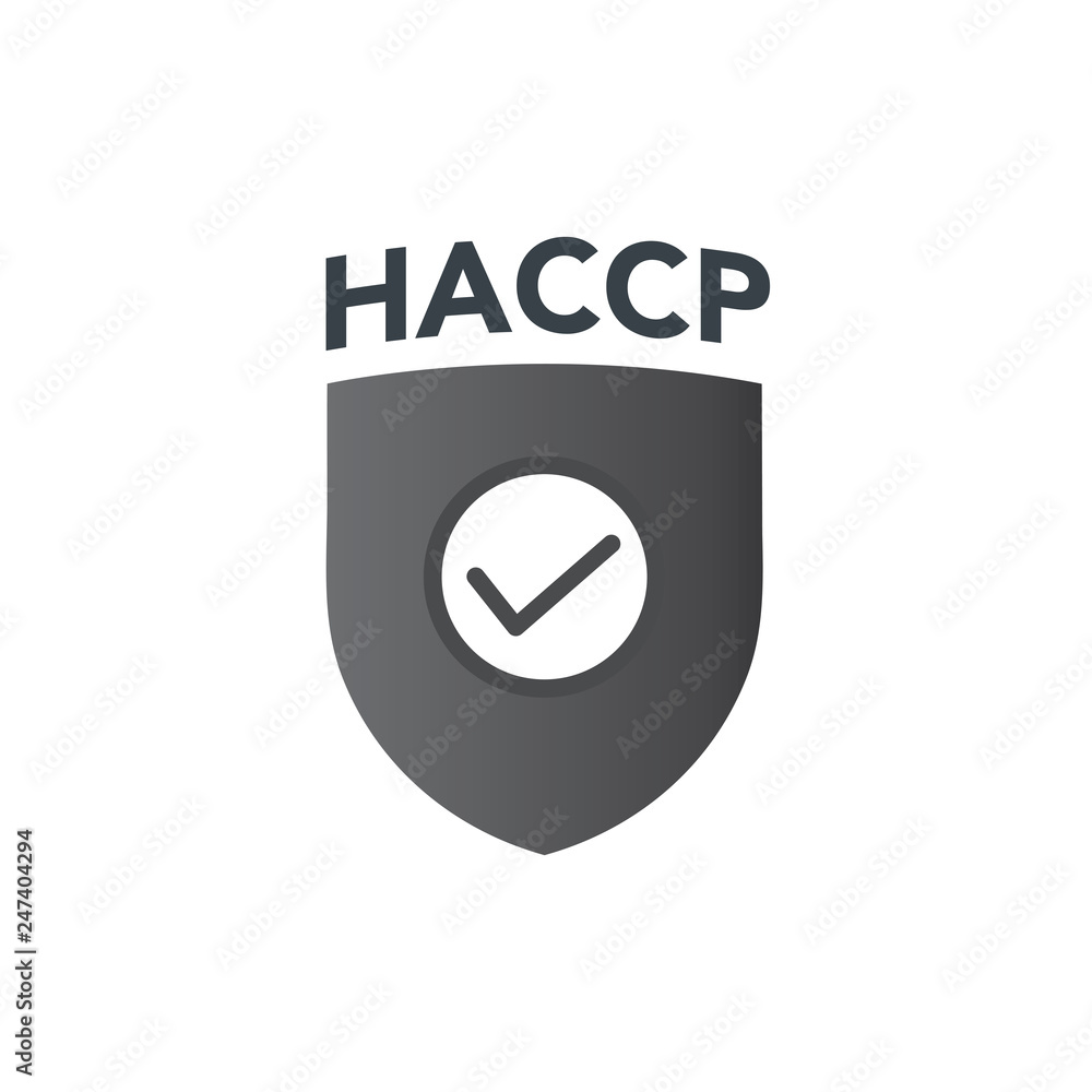 HACCP - Hazard Analysis Critical Control Points icon with award or checkmark HACCP - Hazard Analysis Critical Control Points icon with award or checkmark