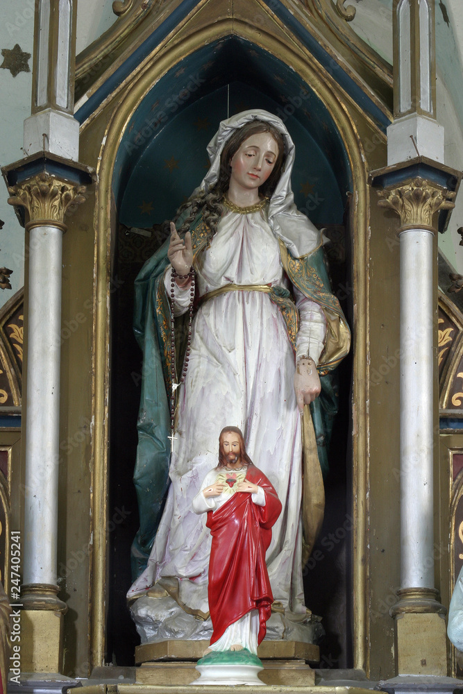 Altar of the Virgin Mary in the church of Saint Martin in Sv. Martin pod Okicem, Croatia 