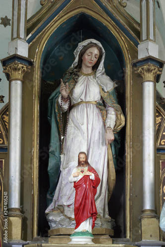 Altar of the Virgin Mary in the church of Saint Martin in Sv. Martin pod Okicem, Croatia 