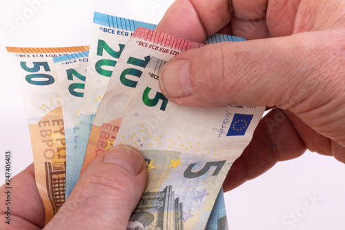 Hand with banknotes