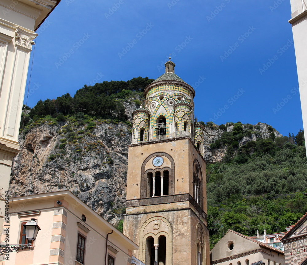 The bell tower of the Cathedral of St. Andrew/ Amalfi, Italy