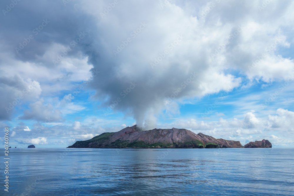 smoke over volcano,white island,bay of plenty,new zealand 3