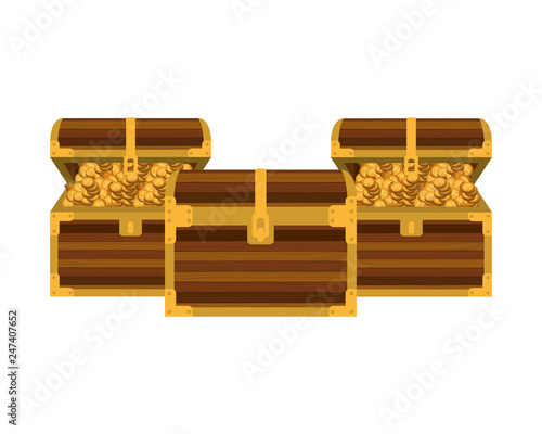 chest with coins isolated icon