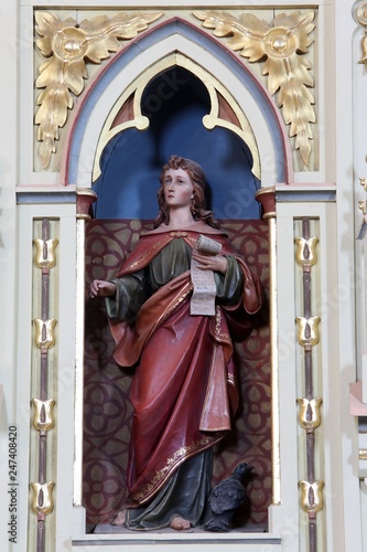 St. John the Evangelist on the pulpit in the church of Saint Matthew in Stitar, Croatia