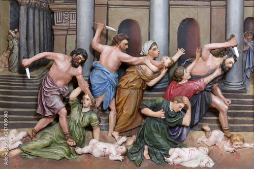 Obraz na plátně Massacre of the Innocents, altarpiece in church of Saint Matthew in Stitar, Croa