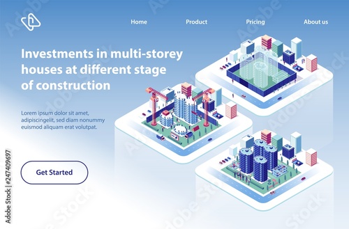 Construction Investment Project Vector Website