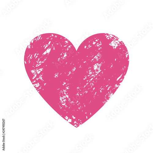 Beautiful Stamped Heart. Vector