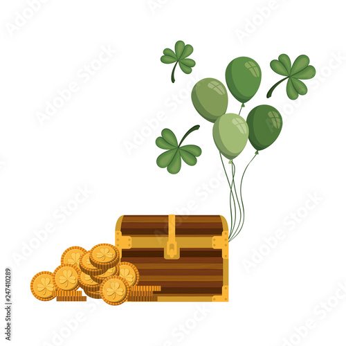 chest with coins isolated icon