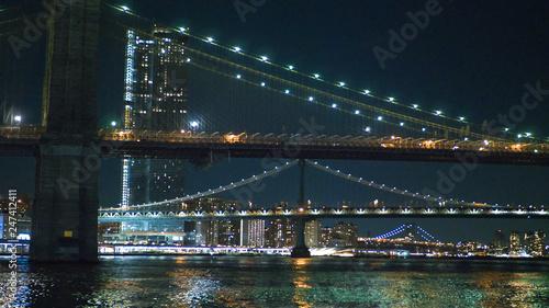 The Bridges over Hudson River are a romantic place at night