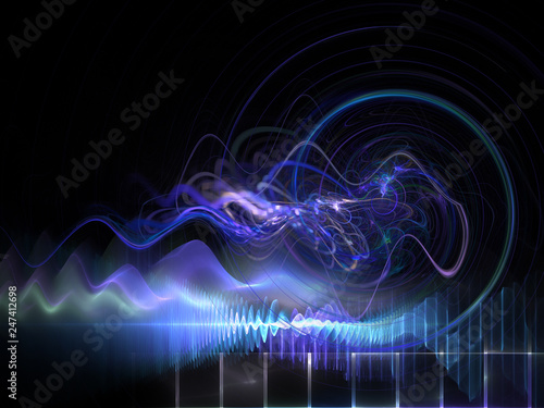 Abstract musical background  music  dance and sound waves in perspective.