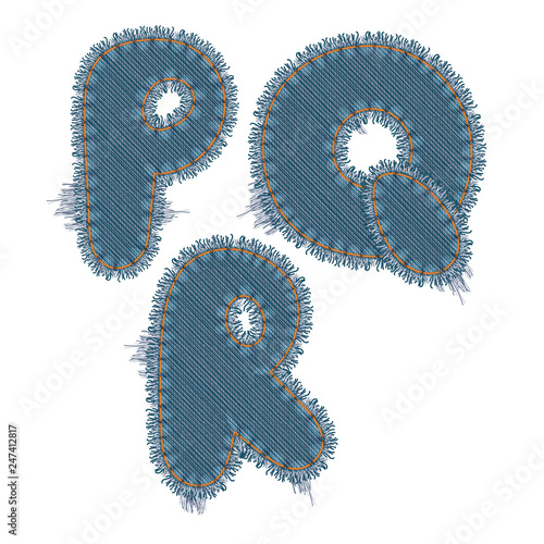 Torn Denim Letters