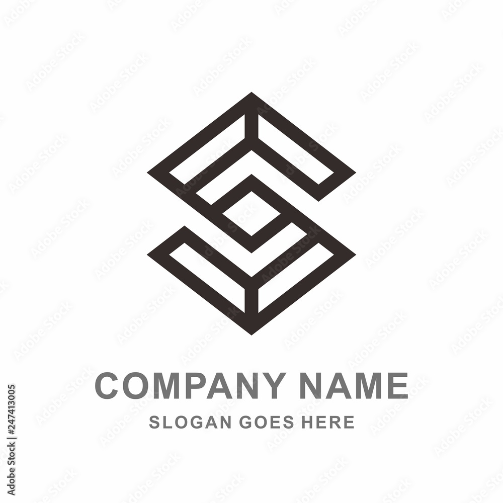 Geometric Square Letter S Business Company Vector Logo Design Geometric Square Letter S Business Company Vector Logo Design