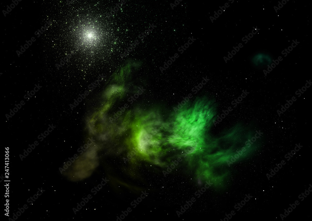 Fototapeta premium Star field in space and a nebulae. 3D rendering