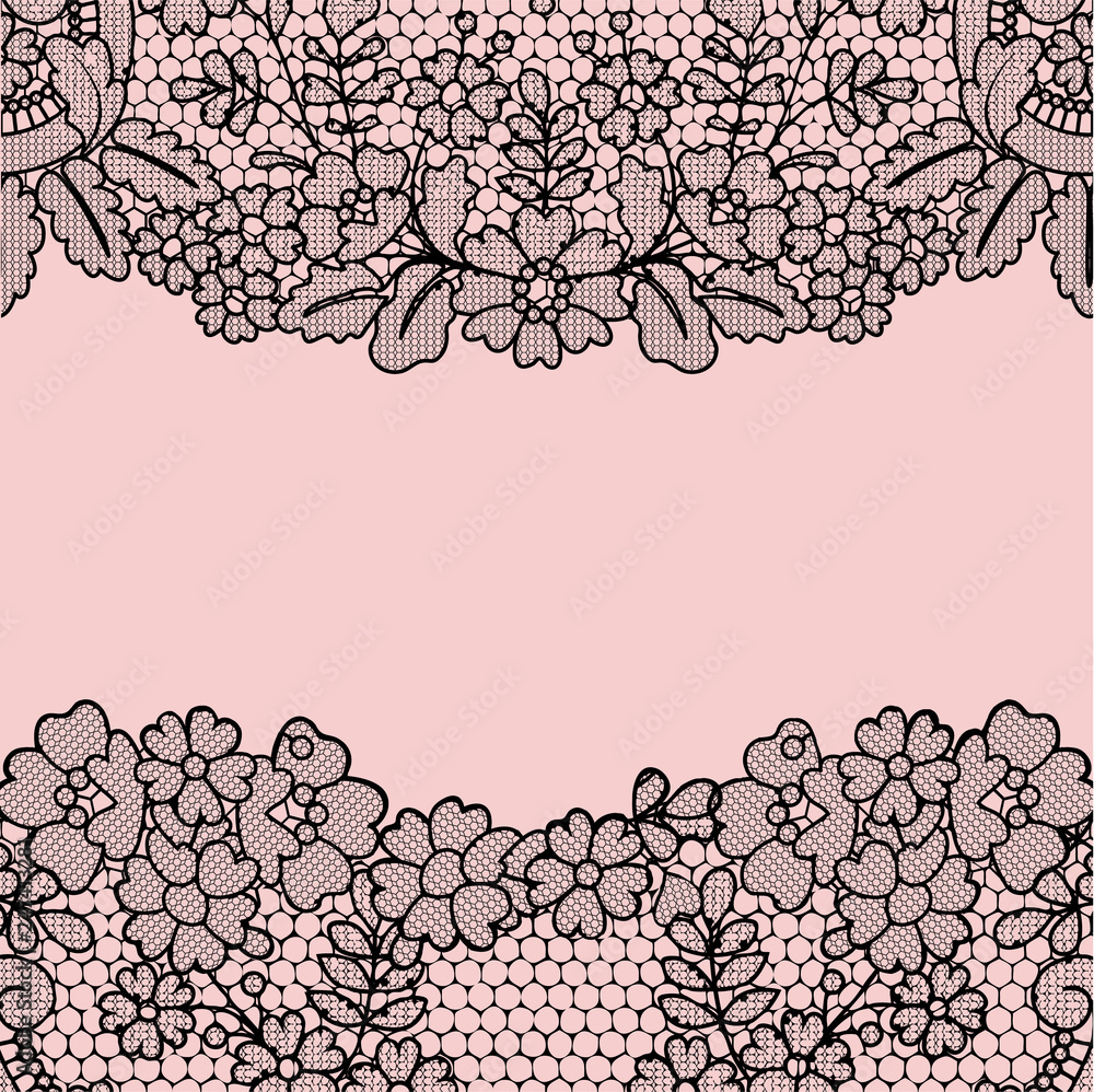 Digital Black Lace Border