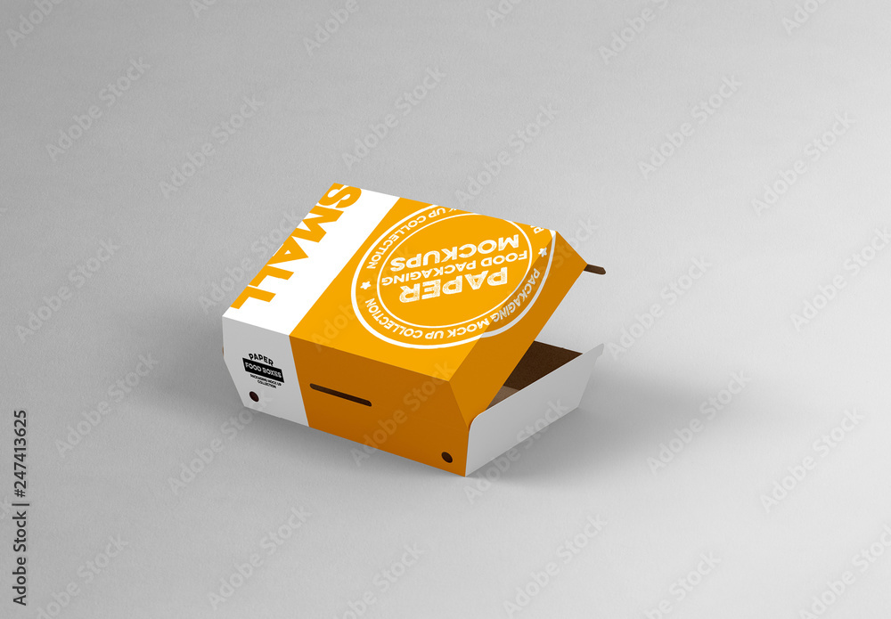 Paper Clamshell Box Packaging Mockup Stock Template Adobe Stock