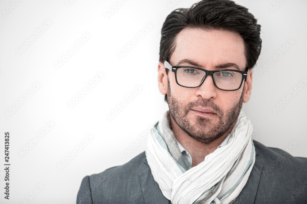close up.business man with glasses close up.business man with glasses